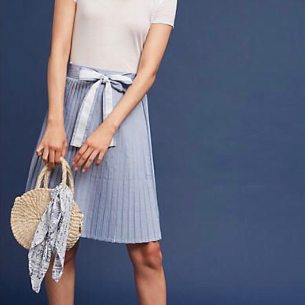 Anthropologie Lili’s Closet Blue Pleated Skirt